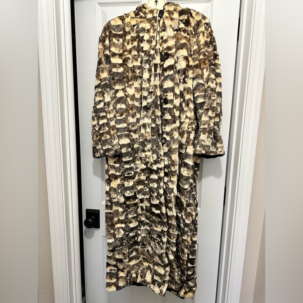 Henig fur patchwork mink coat full length